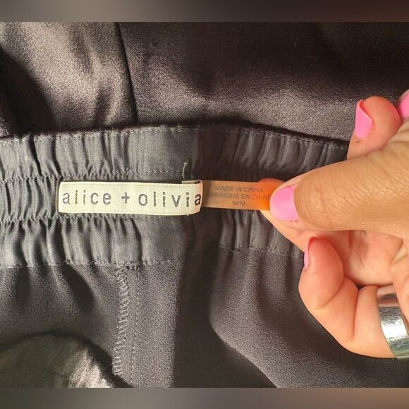 Alice + Olivia Black Track Pants with Side Buttons - Picture 6 of 6